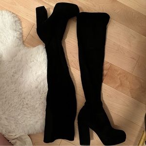 Suede thigh, high boots